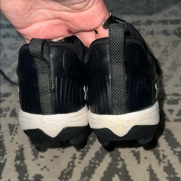 Under Armour Black and White Sports Cleats - Picture 4 of 5